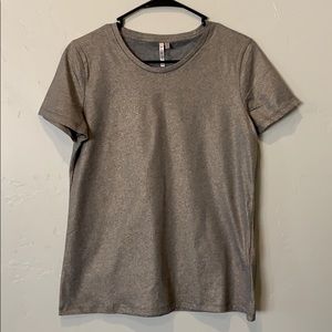 T-shirt with metallic sheen